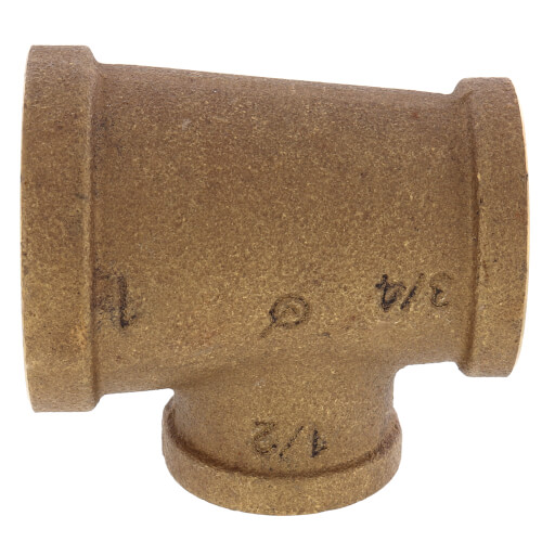 Main product image of 1" x 3/4" x 1/2" Reducing Brass Tee (Lead Free)