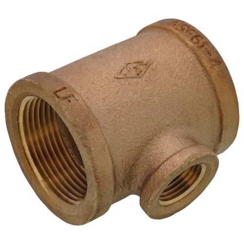 Main product image of 1-1/4" x 1-1/4" x 1/2" Reducing Brass Tee (Lead Free)