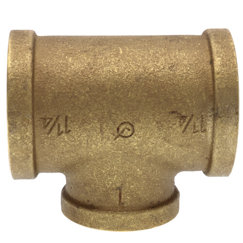 Main product image of 1-1/4" x 1-1/4" x 1" Reducing Brass Tee (Lead Free)