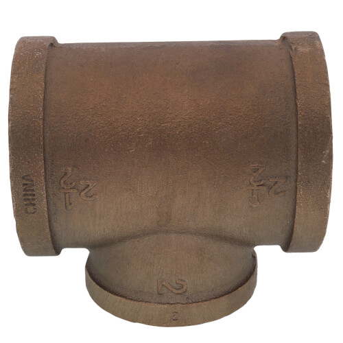 Main product image of 2-1/2" x 2-1/2" x 2" Reducing Brass Tee (Lead Free)