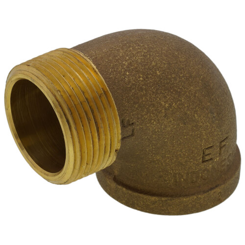 1-1/4" Brass 90 Deg Street Elbow, Lead Free (Threaded)