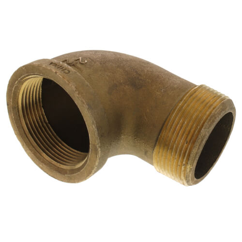 2-1/2" Brass 90° Street Elbow, Lead Free (Threaded)