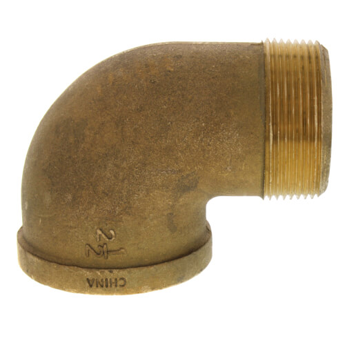 2-1/2" Brass 90° Street Elbow, Lead Free (Threaded)
