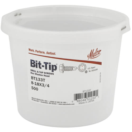 Main product image of 3/4" (Length) 5/16" (Head Size) Bit Tip Drill & Tap Sheet Metal Screws (500 Pack)