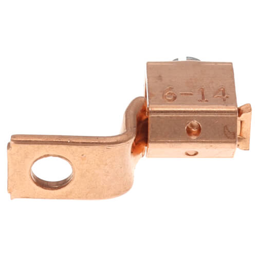 Main product image of Copper Single-Conductor, One-Hole Mount Lug w/ Offset Tang, 14 AWG-6 Str