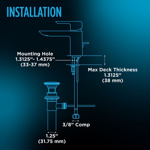 Main product image of TL363SD12R#CP Oberon S Single Handle 1.2 GPM High Efficiency Bathroom Sink Faucet (Polished Chrome)