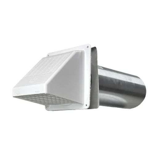 Main product image of 4" PWM622 Plastic Wide Mouth Hood w/ 11" Tail, Flapper, & Screen (Brown)