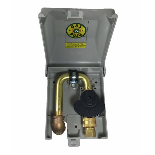 Main product image of PVC Gas Plug with 1/2" Rear NPT Inlet x 3/8" Quick Disconnect Outlet (Grey)