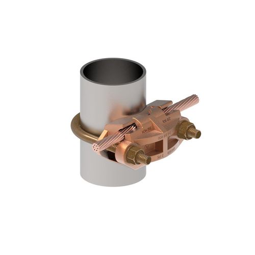 Main product image of Grounding Connector, Cable To Rod Or Pipe, 2/0 Awg (Sol) -250 Kcmil, 2" Pipe, 2"-2-3/8"Rod