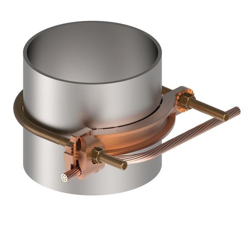 Main product image of Mechanical Grounding Connector, Conductor To Water Pipe, 4-4/0 Awg, 4"-5" Pipe, 3/8" Stud
