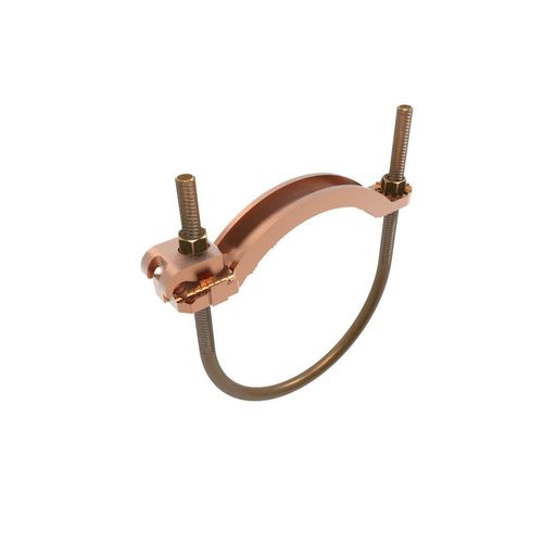 Main product image of Mechanical Grounding Connector, Conductor To Water Pipe, 4-4/0 Awg, 4"-5" Pipe, 3/8" Stud