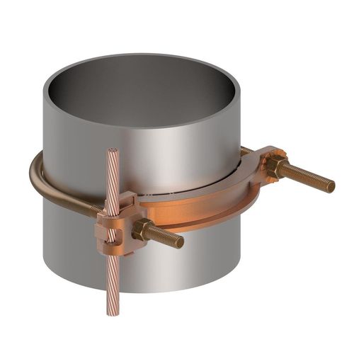 Main product image of Mechanical Grounding Connector, Conductor To Water Pipe, 4-4/0 Awg, 4"-5" Pipe, 3/8" Stud