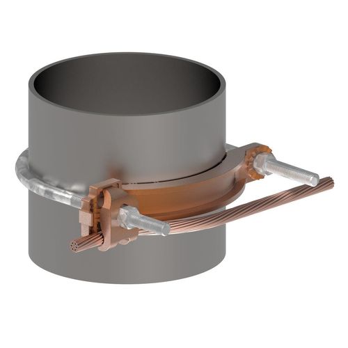 Main product image of Mechanical Grounding Connector, Conductor To Water Pipe, 4-4/0 Awg, 6" Pipe, 3/8" Stud