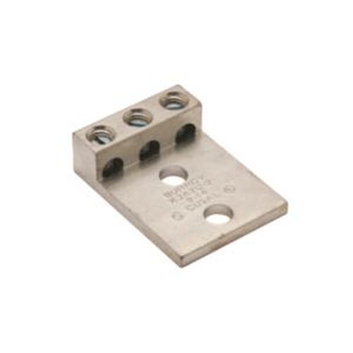 Main product image of Al Universal Terminal, 3 Conductor, #14-2 Awg Str, 2-Hole, 5/16" Stud, .88" Spacing, Al/Cu Rated