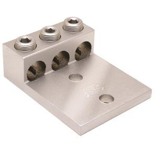Main product image of Al Universal Terminal, 3 Conductor, #6 Awg Str-350 Kcmil, 2-Hole, 1/2" Stud, 1.75" Spacing