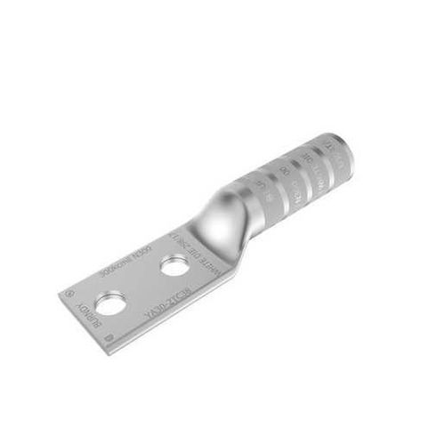 Main product image of 300 Kcmil, Cu, 2 Hole, 1/2" Stud, 1-3/4" Spacing, Long Barrel Terminal Connector