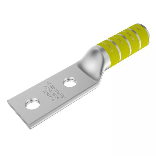 Main product image of Compression Terminal, 550 kcmil Cu, 2-Hole, 1/2" Stud, 1-3/4" Spacing, Long Barrel