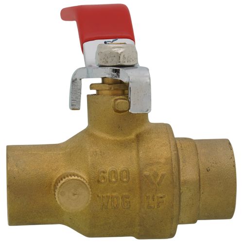 Main product image of 3/4" Sweat Full Port Forged Brass Ball Valve w/ Bleeder (Lead Free)