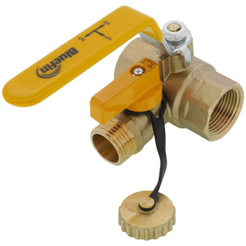 Main product image of 1"  Threaded Brass Ball Valve w/ Hose Drain (Lead Free)