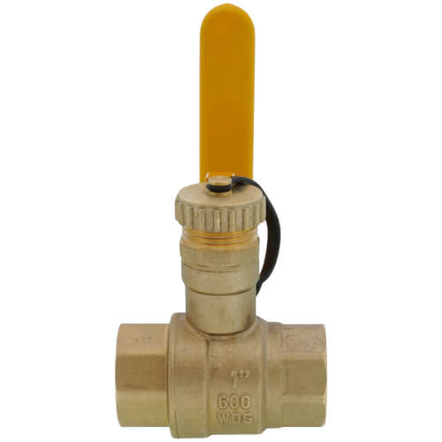 Main product image of 1"  Threaded Brass Ball Valve w/ Hose Drain (Lead Free)