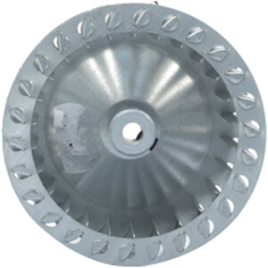 Main product image of Galvanized Steel Single Inlet Blower Wheel, CCW (4" Diameter x 1" Width, 5/16" Bore)