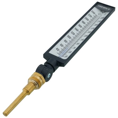 Main product image of BX9, 9" Scale, 3-1/2" Adjustable Angle Brass Industrial Thermometer (30-Degree (F) to 240-Degree (F))