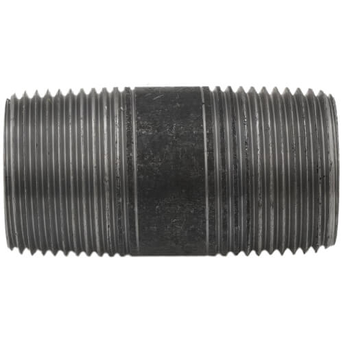 Main product image of 1" x 2-1/2" Schedule 80 Heavy Duty Seamless Black Nipple