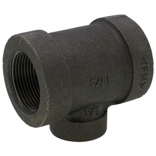 Main product image of 1-1/4" x 1-1/4" x 3/4" Extra Heavy Black Reducing Tee