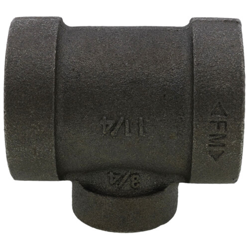 Main product image of 1-1/4" x 1-1/4" x 3/4" Extra Heavy Black Reducing Tee