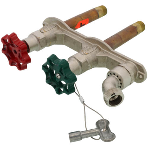 PRIER PRODUCTS C-108D04 4" Anti Siphon Hot and Cold Wall Hydrant with 1/2" Inl PRIER PRODUCTS C-108D04 4" Anti Siphon Hot and Cold Wall Hydrant with 1/2" Inl