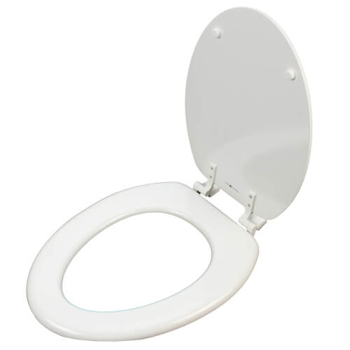 Main product image of White Standard Molded Wood Seat, Elongated Closed Front w/ Cover