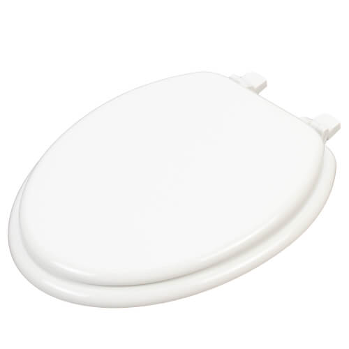Main product image of White Standard Molded Wood Seat, Elongated Closed Front w/ Cover