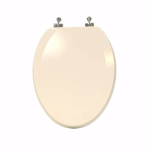 Main product image of Deluxe Molded Wood Elongated Toilet Seat w/ Chrome Hinge - White