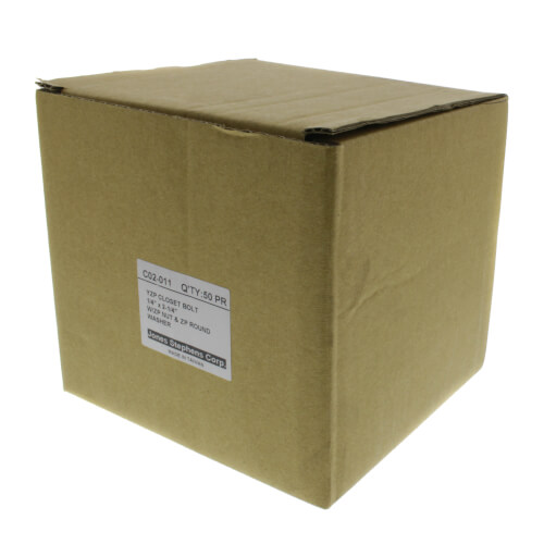 Main product image of 1/4" x 2-1/4" Closet Bolts w/ Round Washer (box of 50 pairs)