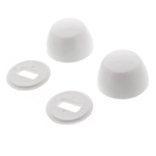 Main product image of Round White Bolt Cap w/ Washer (box of 50 pairs)