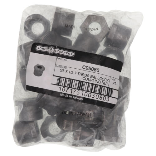 Main product image of 5/8" x 1/2" Zinc Ballcock Coupling Nut (Bag of 25)