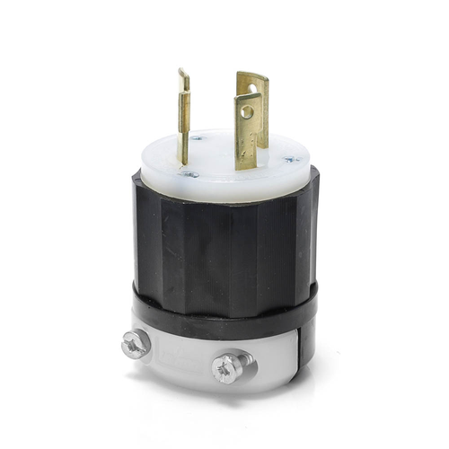 Main product image of 30A, 480V NEMA L8-30P, 2P, 3W, Locking Plug, Grounding (Black/White)