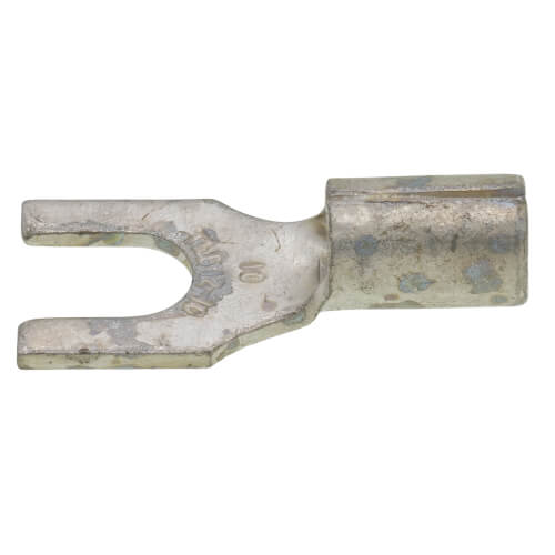 Main product image of #10 Bolt Hole Non-Insulated Copper Fork Terminal, 12-10 AWG