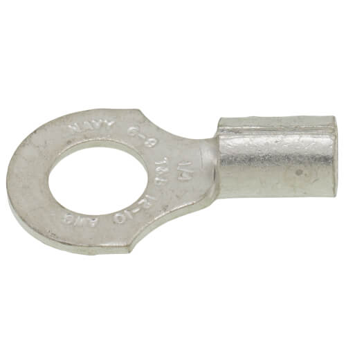 Main product image of 1/4" Bolt Hole Non-Insulated Copper Ring Terminal, 12-10 AWG