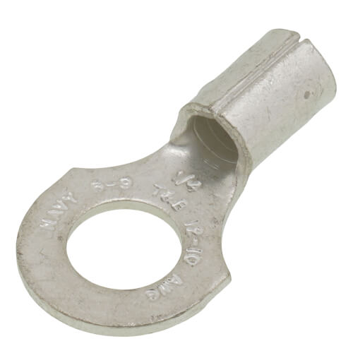 Main product image of 1/4" Bolt Hole Non-Insulated Copper Ring Terminal, 12-10 AWG