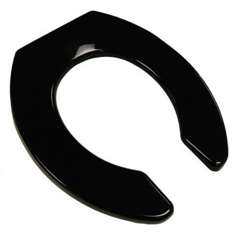 Main product image of Black Deluxe Commercial Elongated Anti Microbial Plastic Toilet Seat, Check Hinge, Open Front Less Cover