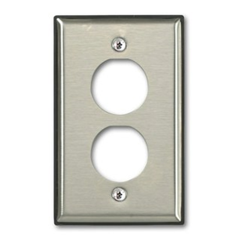 Main product image of Single-Gang Stainless Steel Duraport, Industrial Wallplate, 2-port