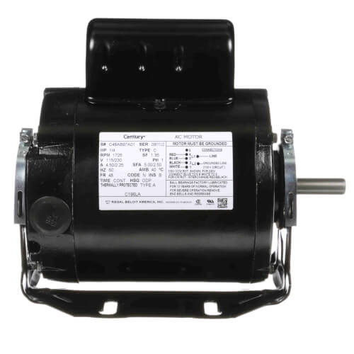 Main product image of 1/4 HP 115/230v Fan and Blower HVAC/R Motor, 1 PH, 1800 RPM, 48 Frame, ODP