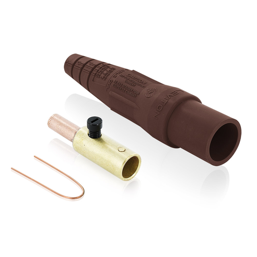 Main product image of 16 Series Taper Nose Cam-Type Male Plug, Contact & Insulator, Detachable, Crimp Tube Termination, 3/0 4/0 AWG, 400A Max, Type 3R When Mated (Brown)