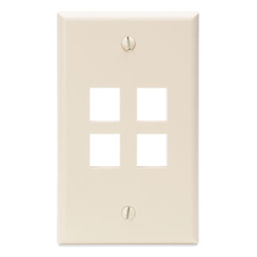 Main product image of Single-Gang Quickport, Wallplate, 4-port (Light Almond)