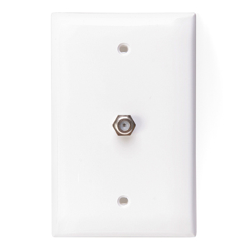 40539MW Leviton 40539MW Midsize Video Wall Jack, F Connector (White)