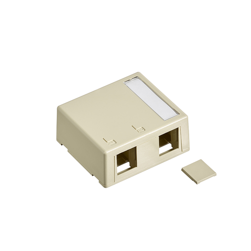 Main product image of Surface-mount Quickport, Box, Plenum-rated, 2-port (Ivory)