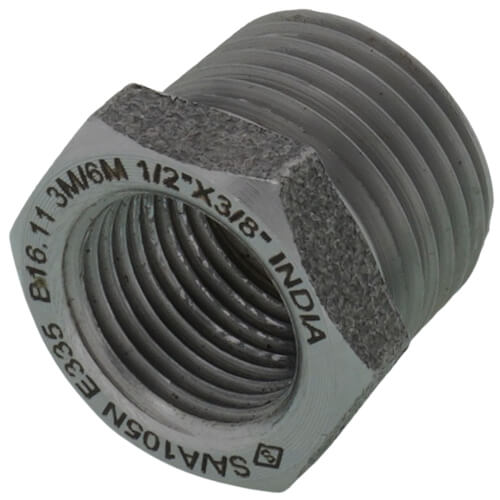 Main product image of 1/2" x 3/8" 3000# A105N Carbon Steel Hex Bushing NPT