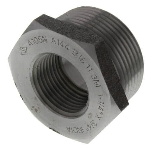 Main product image of 1-1/4" x 1/4" 3000# A105N Carbon Steel Hex Bushing NPT