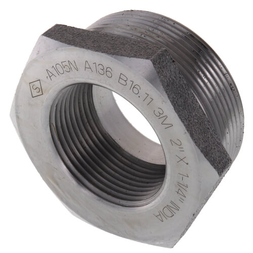Main product image of 2" x 1-1/4" 3000# A105N Carbon Steel Hex Bushing NPT